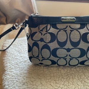 Coach black & gray wristlet
